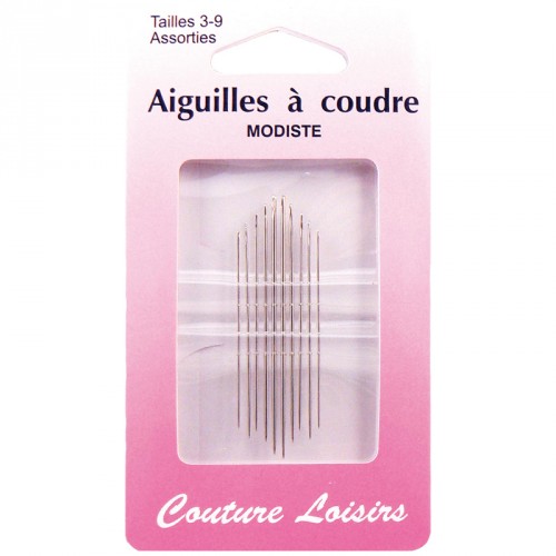 Aiguilles modiste assorties n°3 à 9 X10