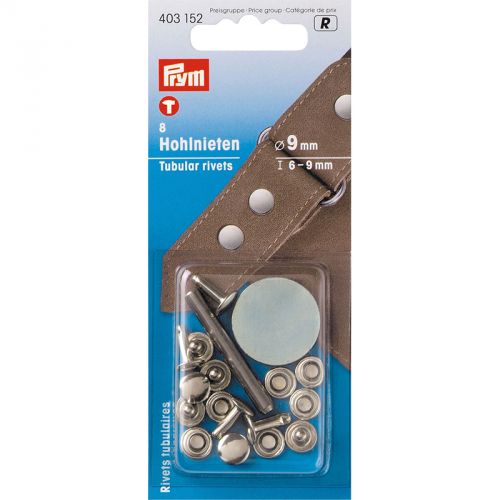 Carte 8 Rivets 6-9mm tubulaires laiton pour épaiss