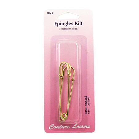 Epingles kilt laiton X2 - 75mm