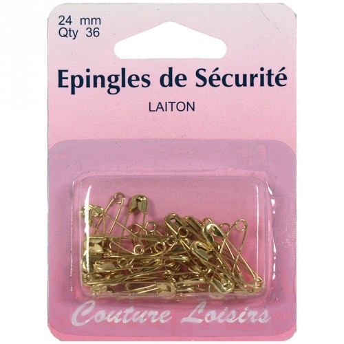 Epingles de sécurité laiton n°0 X36 - 24 mm