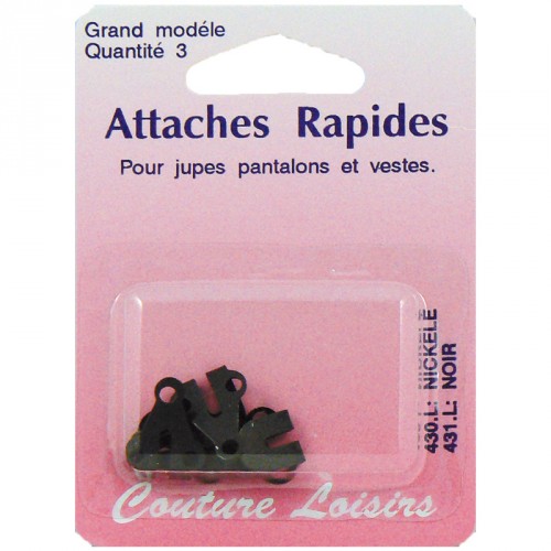 Agrafes noires pour pantalons