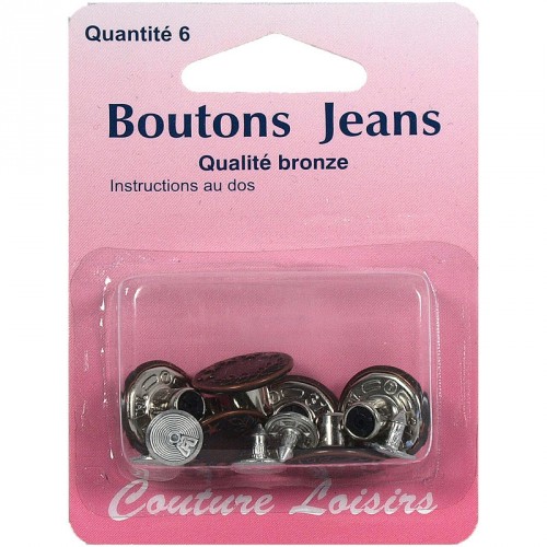 Boutons jeans couleur bronze X6
