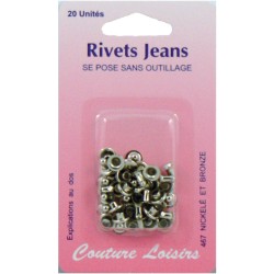 Rivets jeans couleur nickelée X20