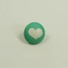 Bouton vert motif coeur Bouton vert motif coeur