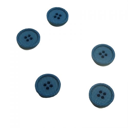 Bouton polyester 15 mm bleu