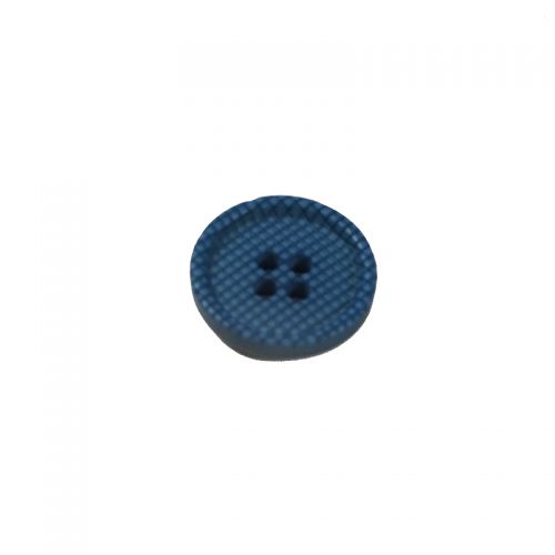 Bouton polyester 15 mm bleu