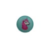 Bouton vert motif licorne 18 mm Bouton vert motif licorne 18 mm