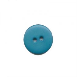 Bouton uni bleu turquoise T12mm 2 trous