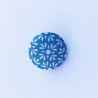 Bouton fantaisie 18 mm bleu fleur Bouton fantaisie 18 mm bleu fleur
