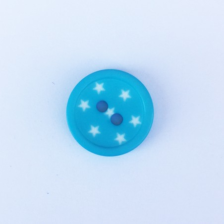 Bouton fantaisie bleu turquoise 