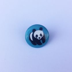 Bouton fantaisie 15 mm  vert panda