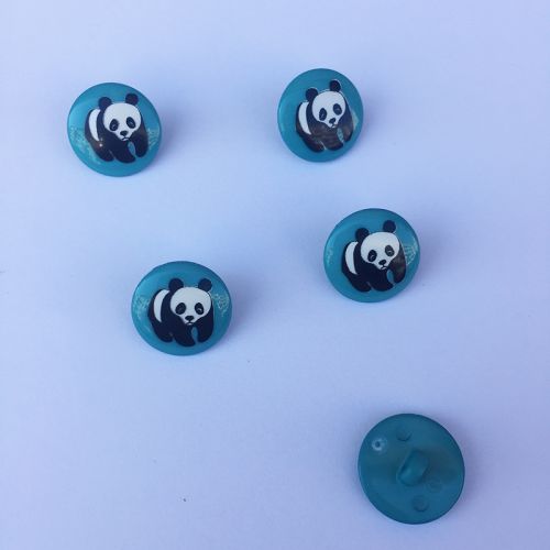 Bouton fantaisie 15 mm  vert panda