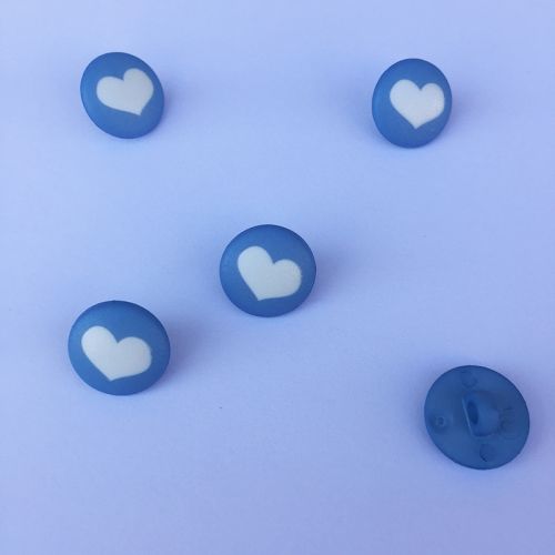 Bouton coeur bleu