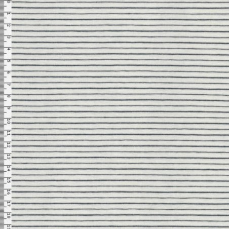 Tissu jersey  marinière blanc/bleu/gris lurex argent bleu 82