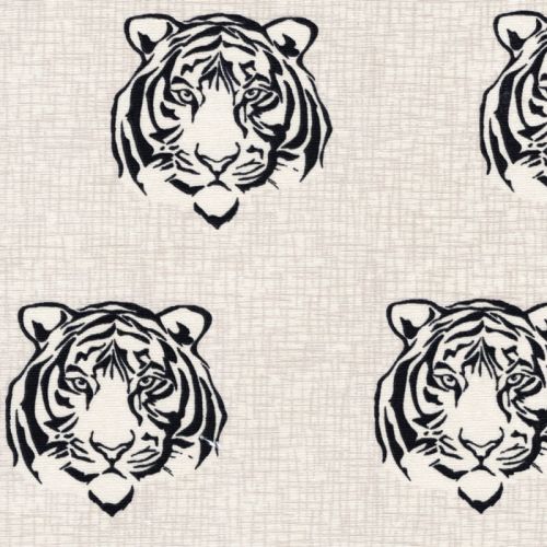 Tissu toile ottoman tigres fond beige