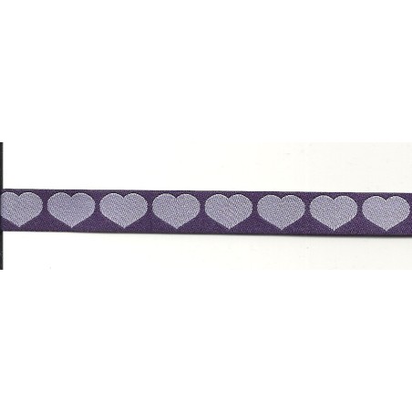 Rubans Tissés Coeur violet
