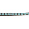 Rubans Tissés Coeur brun/turquoise