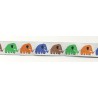Rubans Tissés Eléphants blanc/multi