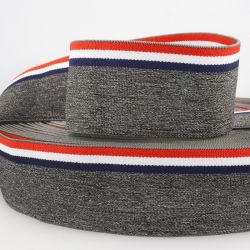 Ceinture élastique stripe gris bleu/blanc/rouge