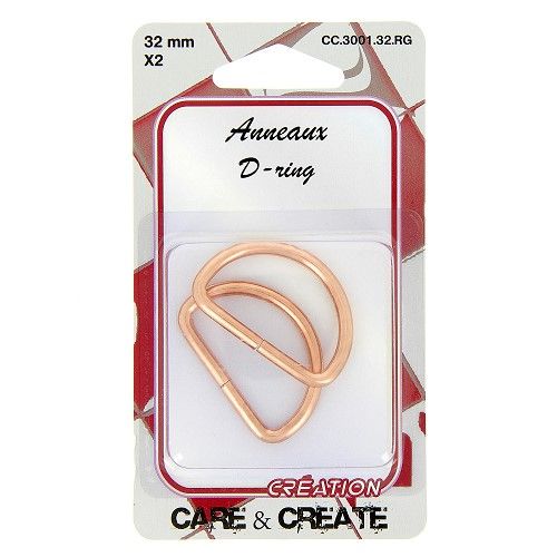 Anneaux demi-ronds 32 mm x 2 rose gold