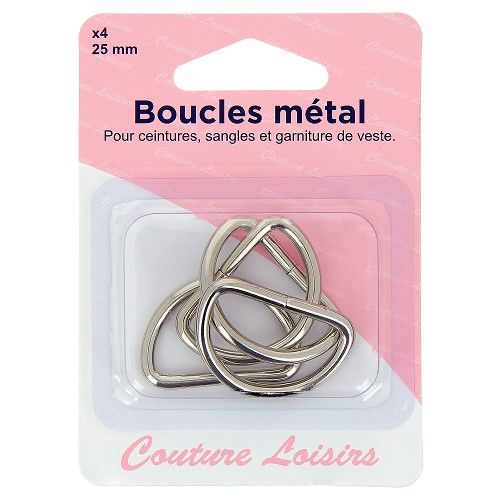 Boucles métal forme D 25 mm X4