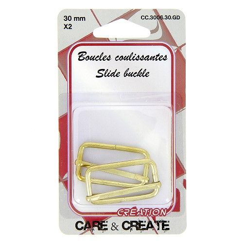 Boucles coulissantes 30 mm x 2 or