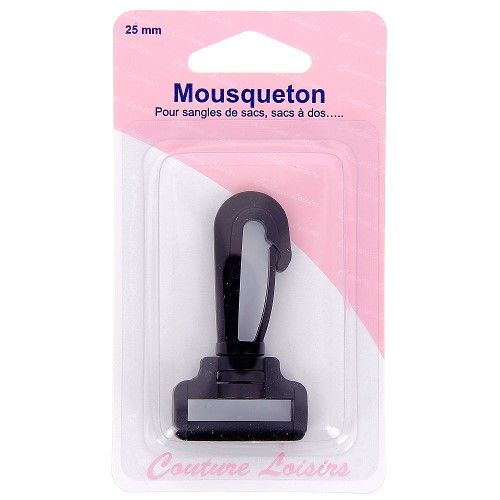 Mousqueton pour sangle 25mm col.noir