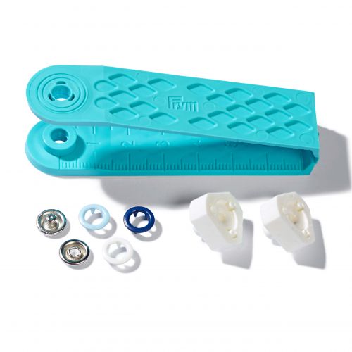 Boutons pression jersey 8mm tons bleu