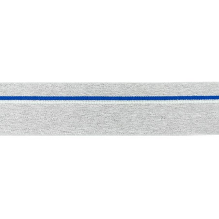 Elastique ligne bleu gris chiné clair 40mm