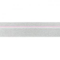 Elastique ligne rose gris chiné clair 40mm