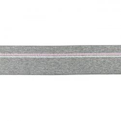 Elastique ligne rose gris chiné moyen 40mm