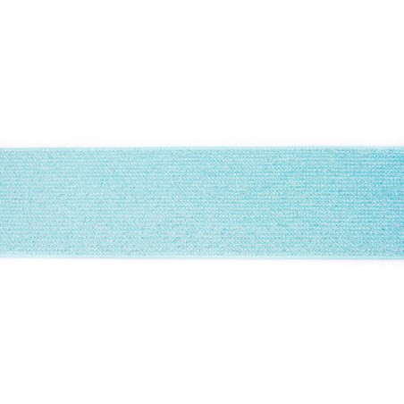 Elastique pailleté 50mm vert menthe/argent