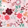 Tissu viscose grand jardin anglais fond rose