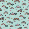Tissu jersey Bio rainbow & hearts vert Poppy