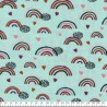 Tissu jersey Bio rainbow & hearts vert Poppy