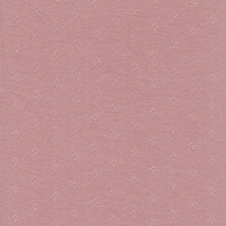 Tissu jersey ajouré pointelle rose