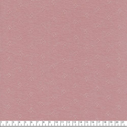 Tissu jersey ajouré pointelle rose
