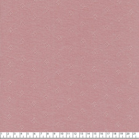 Tissu jersey ajouré pointelle rose