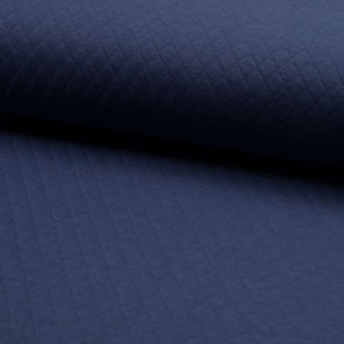 Tissu jersey matelassé bleu 100% cot larg 170 cm