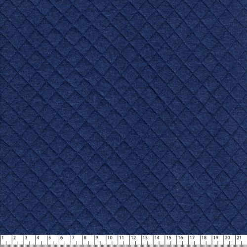 Tissu jersey matelassé bleu 100% cot larg 170 cm