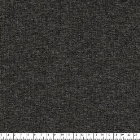 Tissu sweat chiné gris foncé