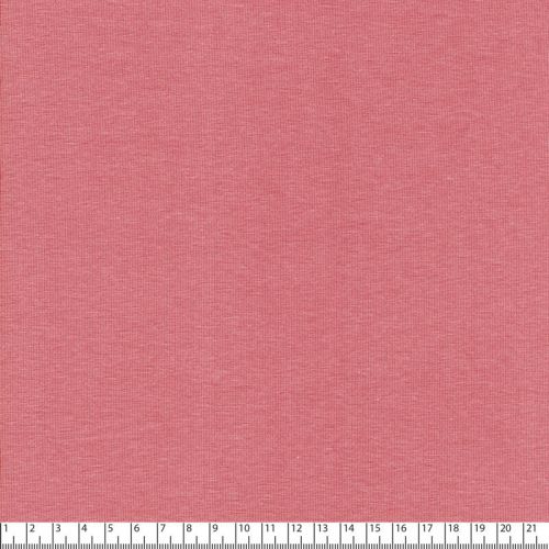 Tissu jersey BIO rose thé 95%cot/5%el larg 150cm