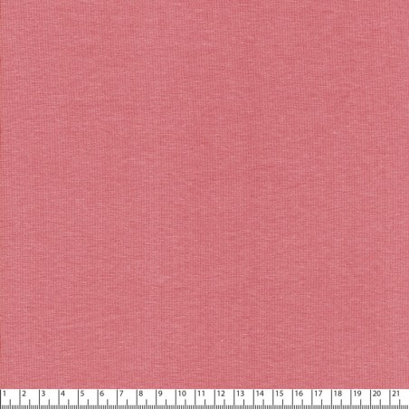 Tissu jersey BIO rose thé 95%cot/5%el larg 150cm