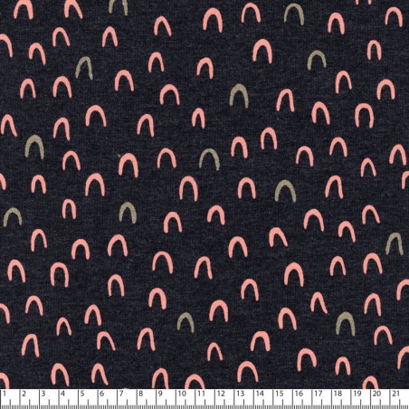 Tissu jersey shining bows fond gris foncé Poppy