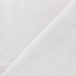 Tissu micro éponge blanc 40%bam/40%pl/20%cot larg 150 cm