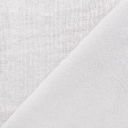 Tissu micro éponge blanc 40%bam/40%pl/20%cot larg 150 cm