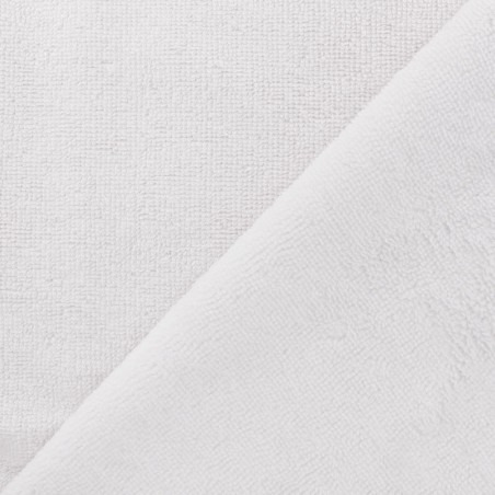 Tissu micro éponge double face blanc