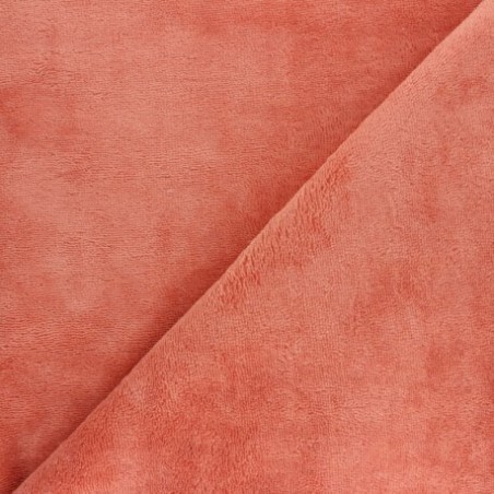 Tissu micro éponge double face marsala