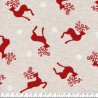 Tissu grands cerfs fond beige Tissu grands cerfs fond beige