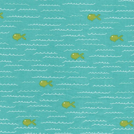 Tissu coton splash ! fond vert
